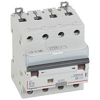 Выключатель автоматический дифференциальный DX3 6000 4п 16А B 300мА тип AС | код. 411359 |  Legrand 